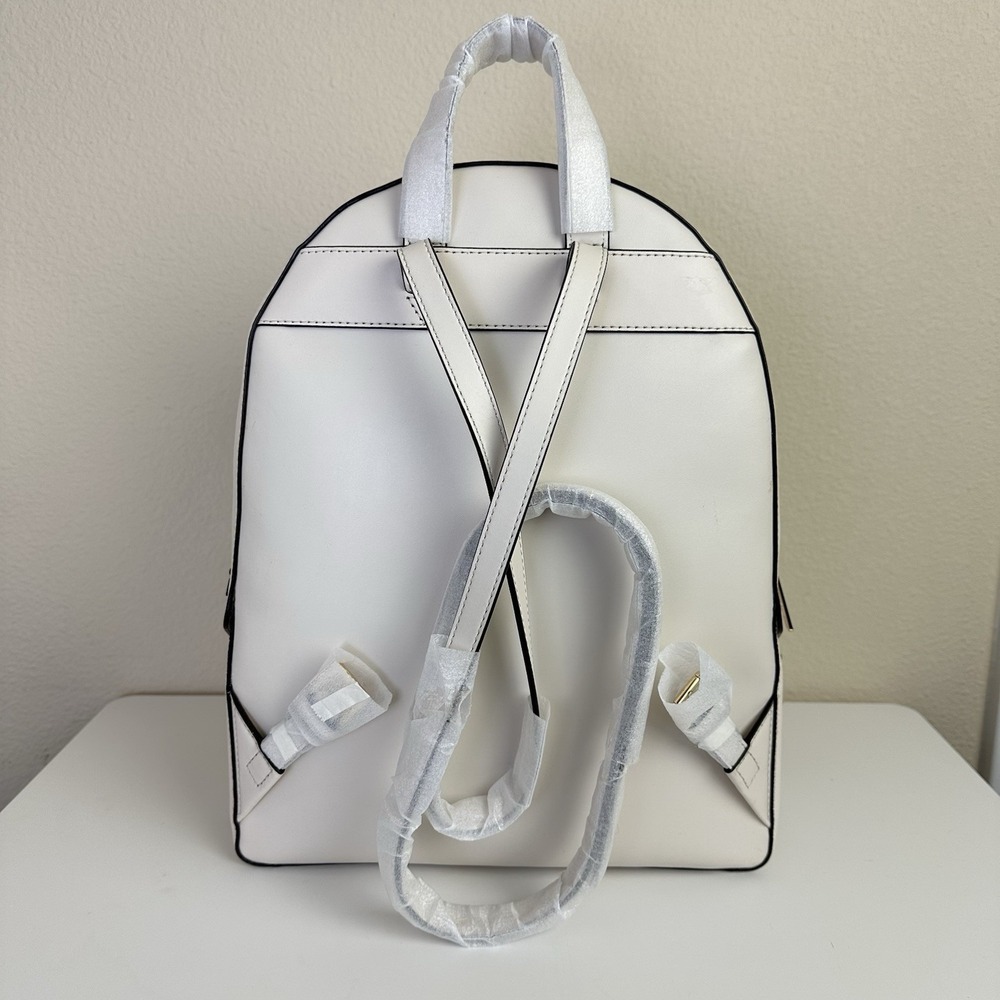 MICHAEL KORS Jaycee Large Backpack Pebbled Cream Leather Zip Multi Pocket Travel - Picture 4 of 10